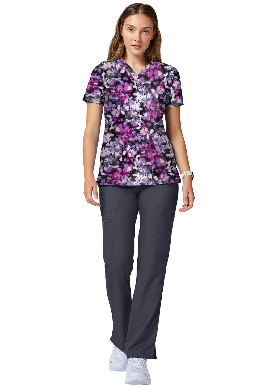 Chaqueta con diseño Dama Cherokee Achieve CK00010 - Watercolor Blooms