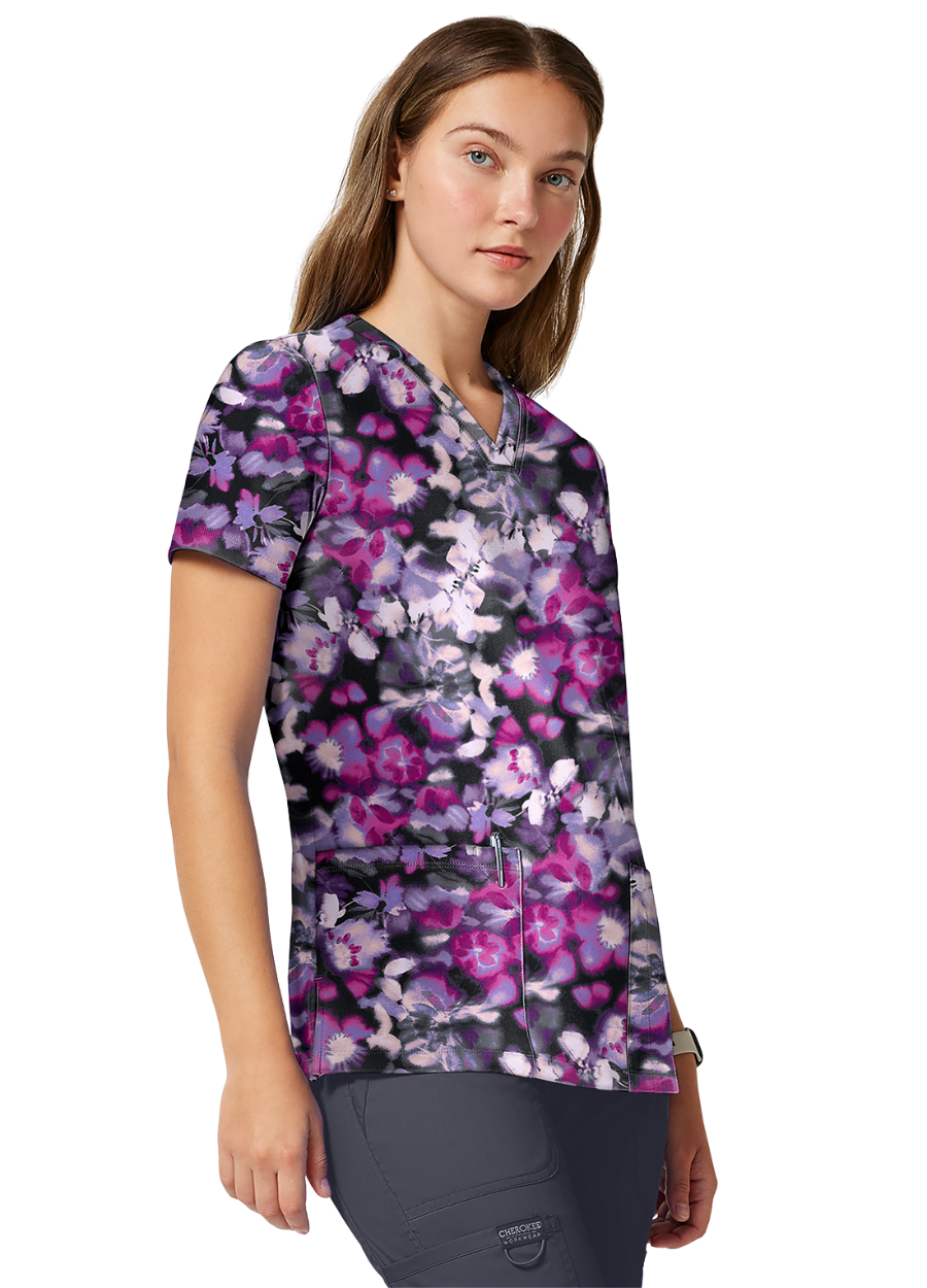 Chaqueta con diseño Dama Cherokee Achieve CK00010 - Watercolor Blooms