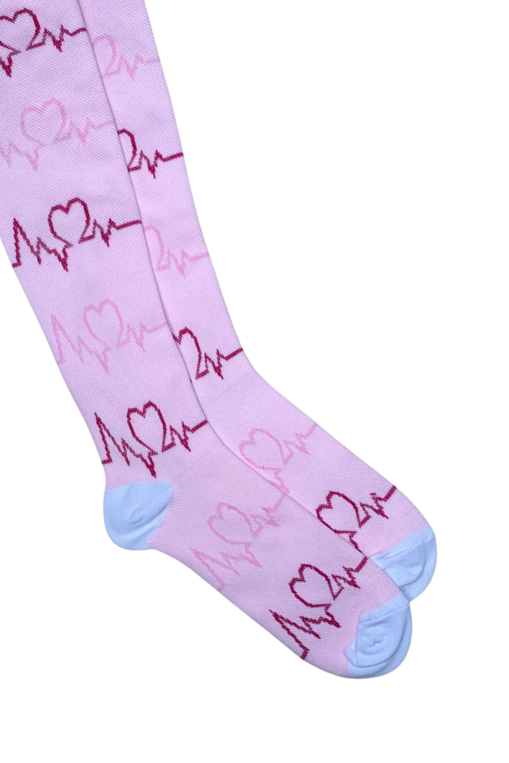 Media Antivarices con diseño Dama Doktor's DKTMED - Ekg Rosado Blanco