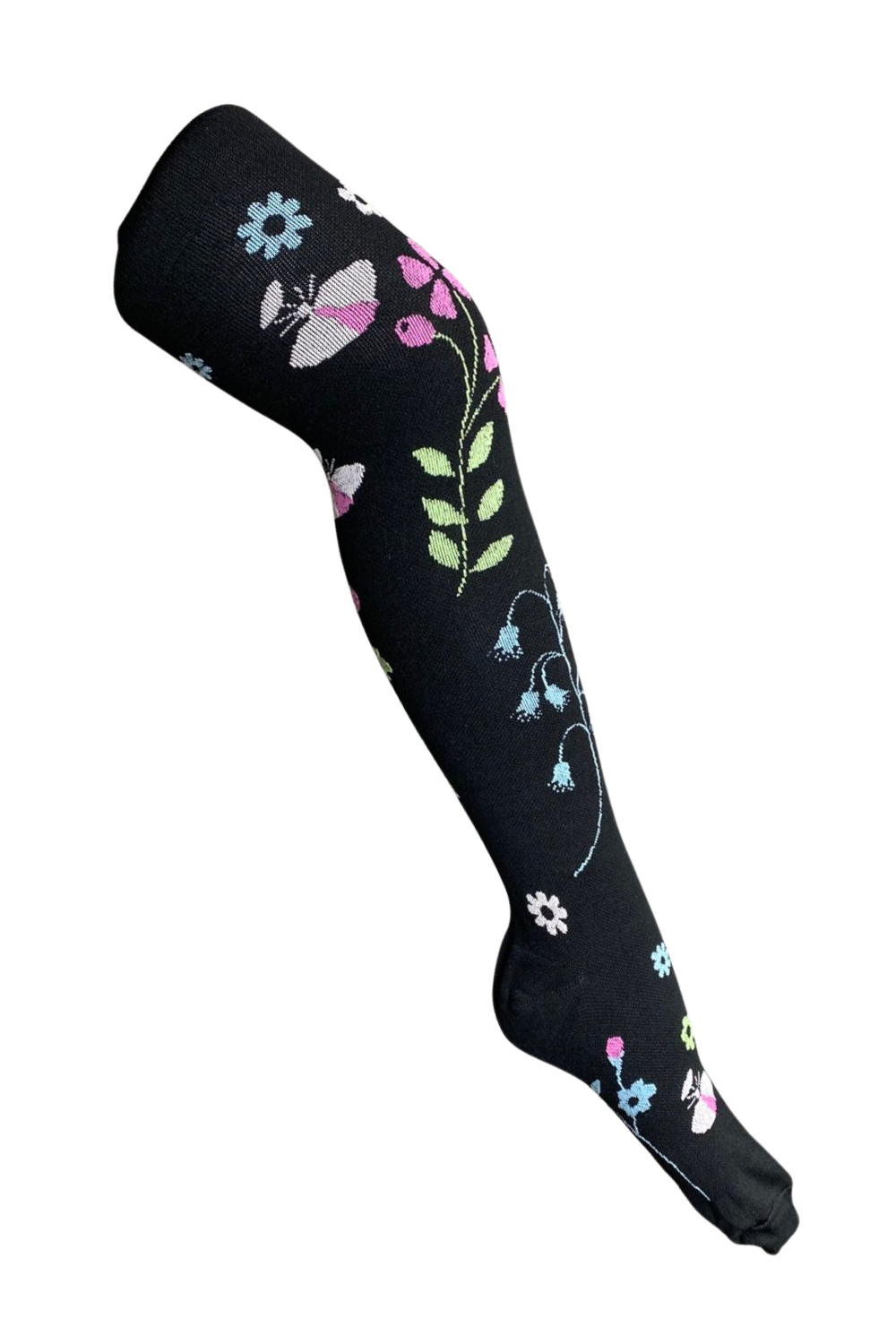 Media Antivarices con diseño Dama Doktor's DKTMED - Flores Negro
