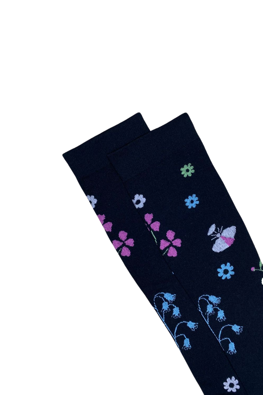 Media Antivarices con diseño Dama Doktor's DKTMED - Flores Negro