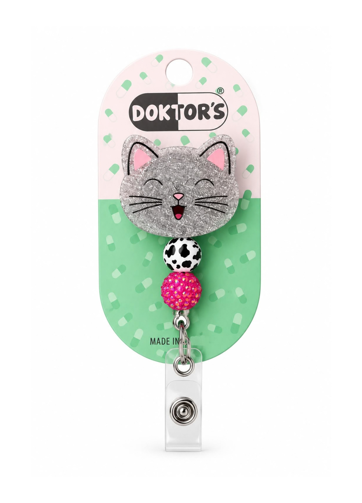 Portafotocheck Unisex Doktor's DKTPFRAP - Gato Plomo Escarchado