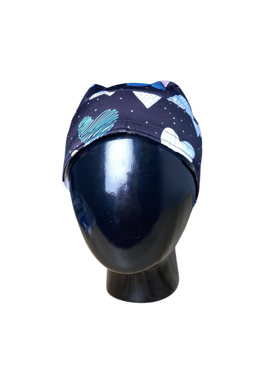 Gorro con diseño Dama Dragon Fly MSGCA - Corazones Rosado y Plomo