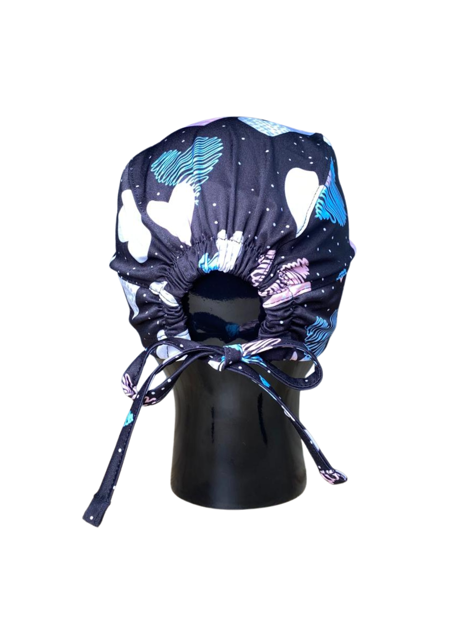 Gorro con diseño Dama Dragon Fly MSGCA - Corazones Rosado y Plomo